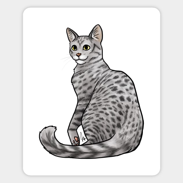 Cat - Egyptian Mau - Silver Magnet by Jen's Dogs Custom Gifts and Designs